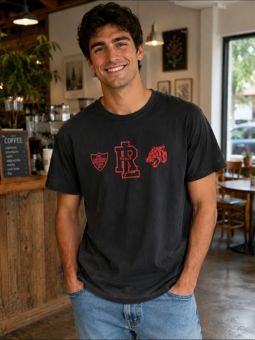 POLO RALPH LAUREN PRL CONFERENCE CHAMPIONS TRACK 67 SHIELD/TIGER/ RL LOGO. SZ XL
